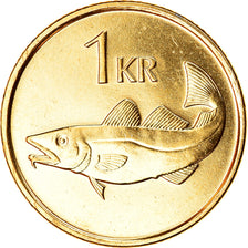 Coin, Iceland, Krona, 1996, MS(60-62), Nickel plated steel, KM:27A