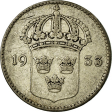 Coin, Sweden, Gustaf V, 10 Öre, 1933, EF(40-45), Silver, KM:780