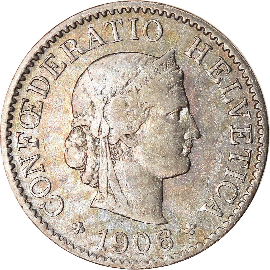 Moneta, Szwajcaria, 5 Rappen, 1906, Bern, EF(40-45), Miedź-Nikiel, KM:26