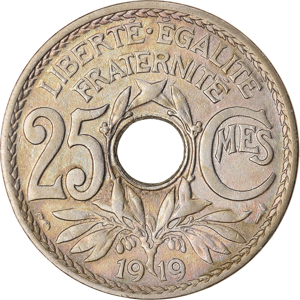Münze, Frankreich, Lindauer, 25 Centimes, 1919, SS, Copper-nickel, KM:867a