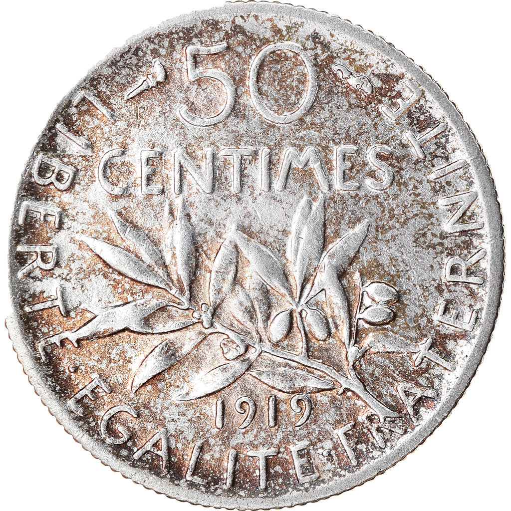 Münze, Frankreich, Semeuse, 50 Centimes, 1919, Paris, SS, Silber, KM:854