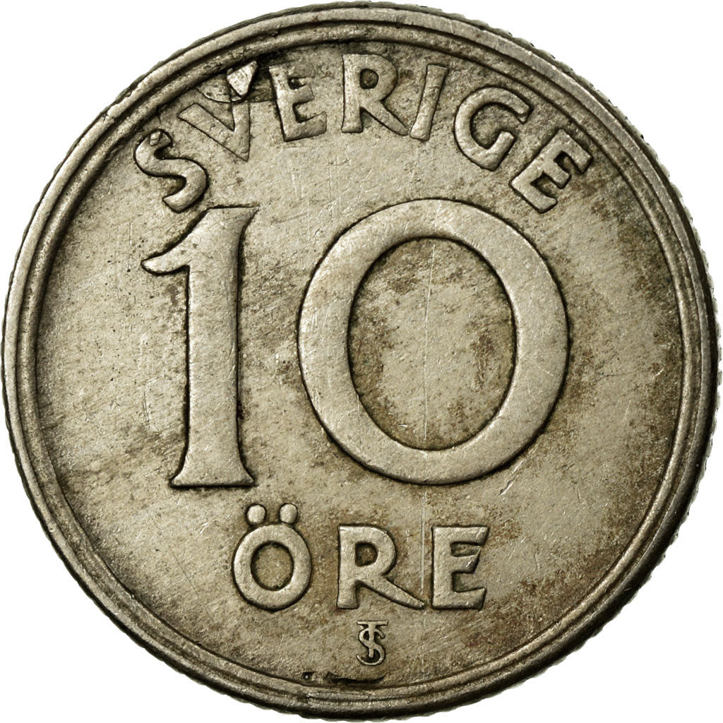 Coin, Sweden, Gustaf V, 10 Öre, 1946, EF(40-45), Nickel-Bronze, KM:795