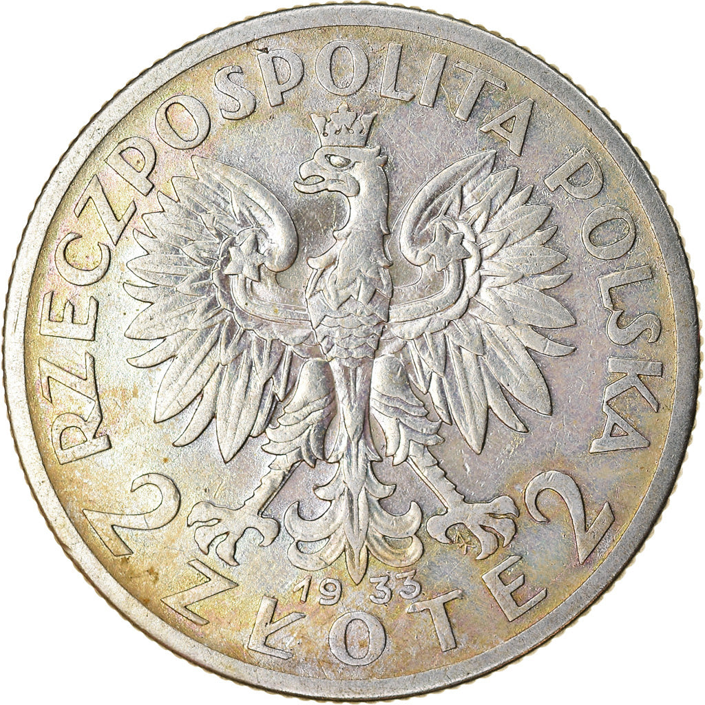 Coin, Poland, 2 Zlote, 1933, Warsaw, EF(40-45), Silver, KM:20