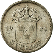 Coin, Sweden, Gustaf V, 25 Öre, 1939, VF(30-35), Silver, KM:785
