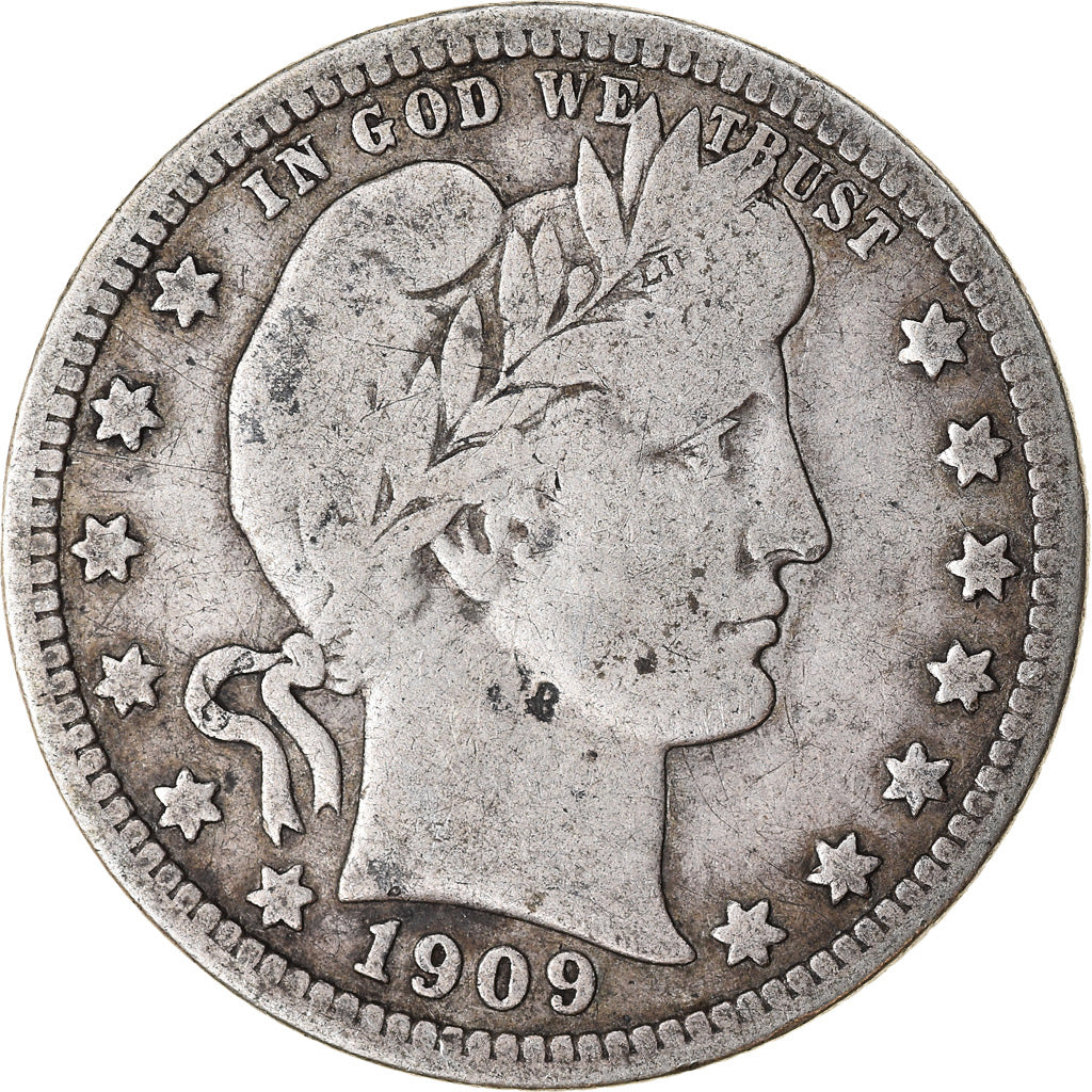 Münze, Vereinigte Staaten, Barber Quarter, Quarter, 1909, U.S. Mint