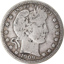Münze, Vereinigte Staaten, Barber Quarter, Quarter, 1909, U.S. Mint