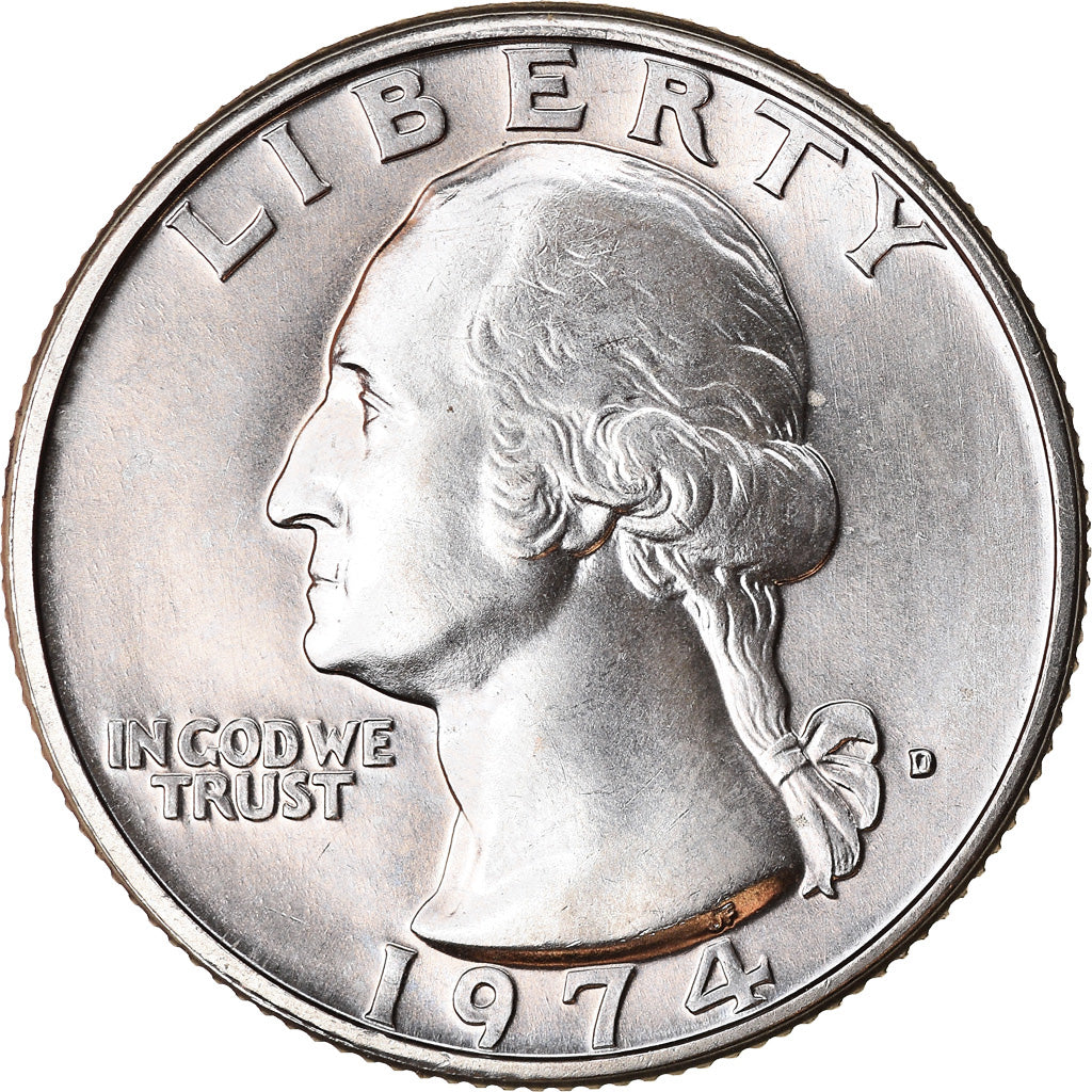 Coin, United States, Washington Quarter, Quarter, 1974, U.S. Mint, Denver