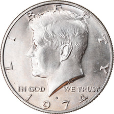 Coin, United States, Kennedy Half Dollar, Half Dollar, 1974, U.S. Mint, Denver