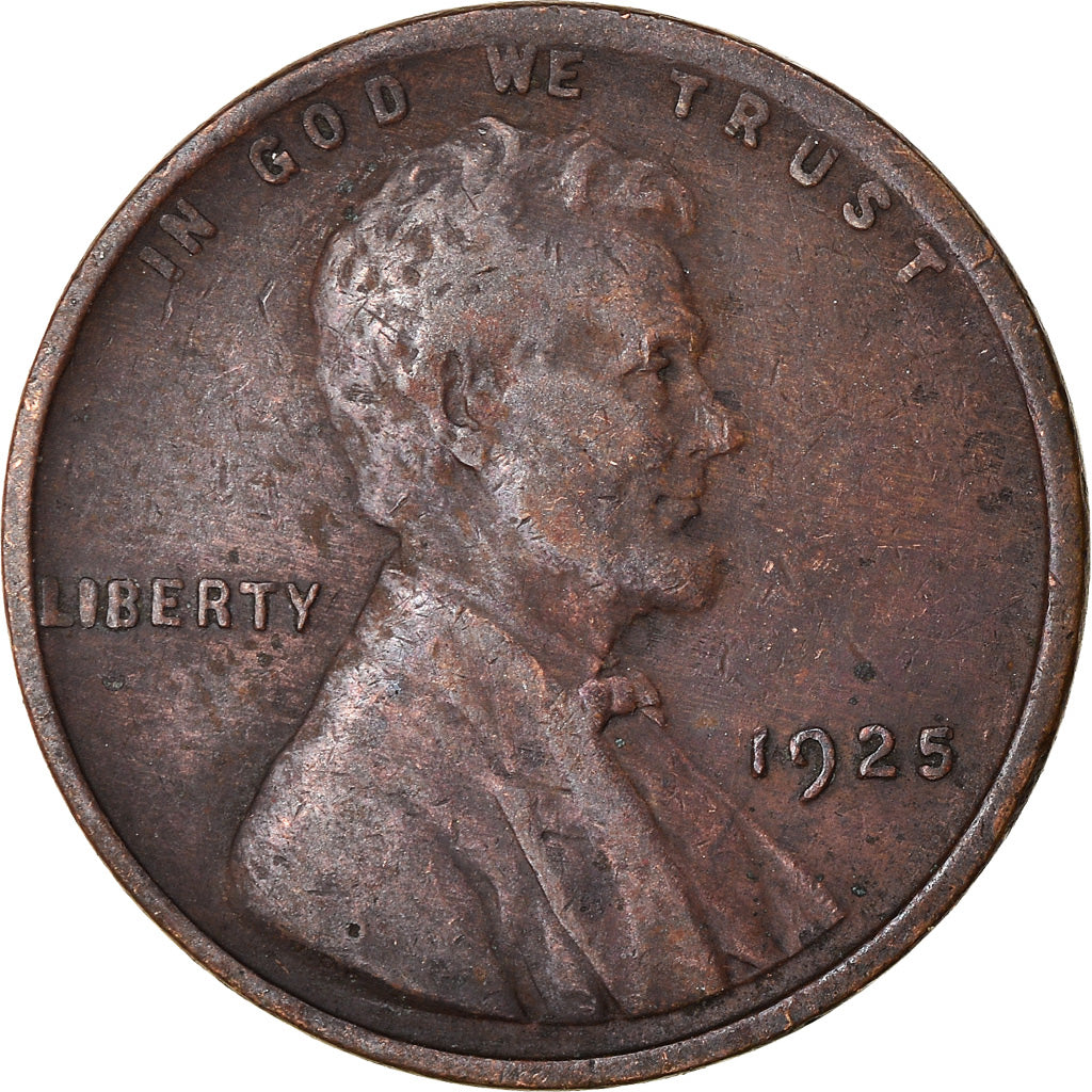 Moneta, Stati Uniti, Lincoln Cent, Cent, 1925, U.S. Mint, Philadelphia, MB+