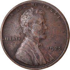 Moneta, Stati Uniti, Lincoln Cent, Cent, 1925, U.S. Mint, Philadelphia, MB+