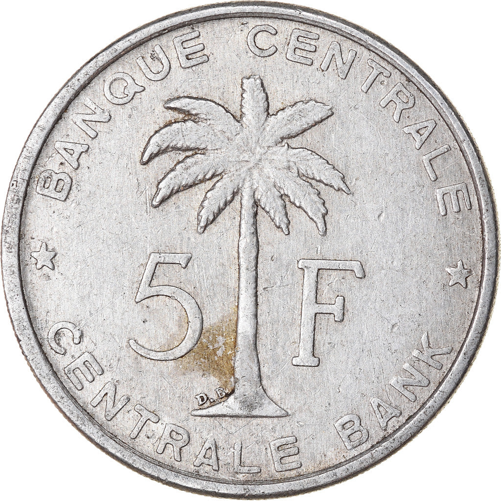 Monnaie, Congo belge, RUANDA-URUNDI, 5 Francs, 1958, TTB, Aluminium, KM:3
