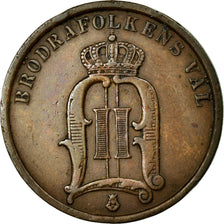 Moneta, Svezia, Oscar II, 2 Öre, 1893, BB, Bronzo, KM:746