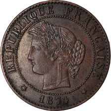 Monnaie, France, Cérès, Centime, 1874, Paris, TTB, Bronze, Gadoury:88