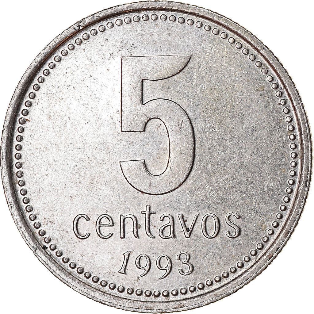 Coin, Argentina, 5 Centavos, 1993, EF(40-45), Copper-nickel, KM:109a.1