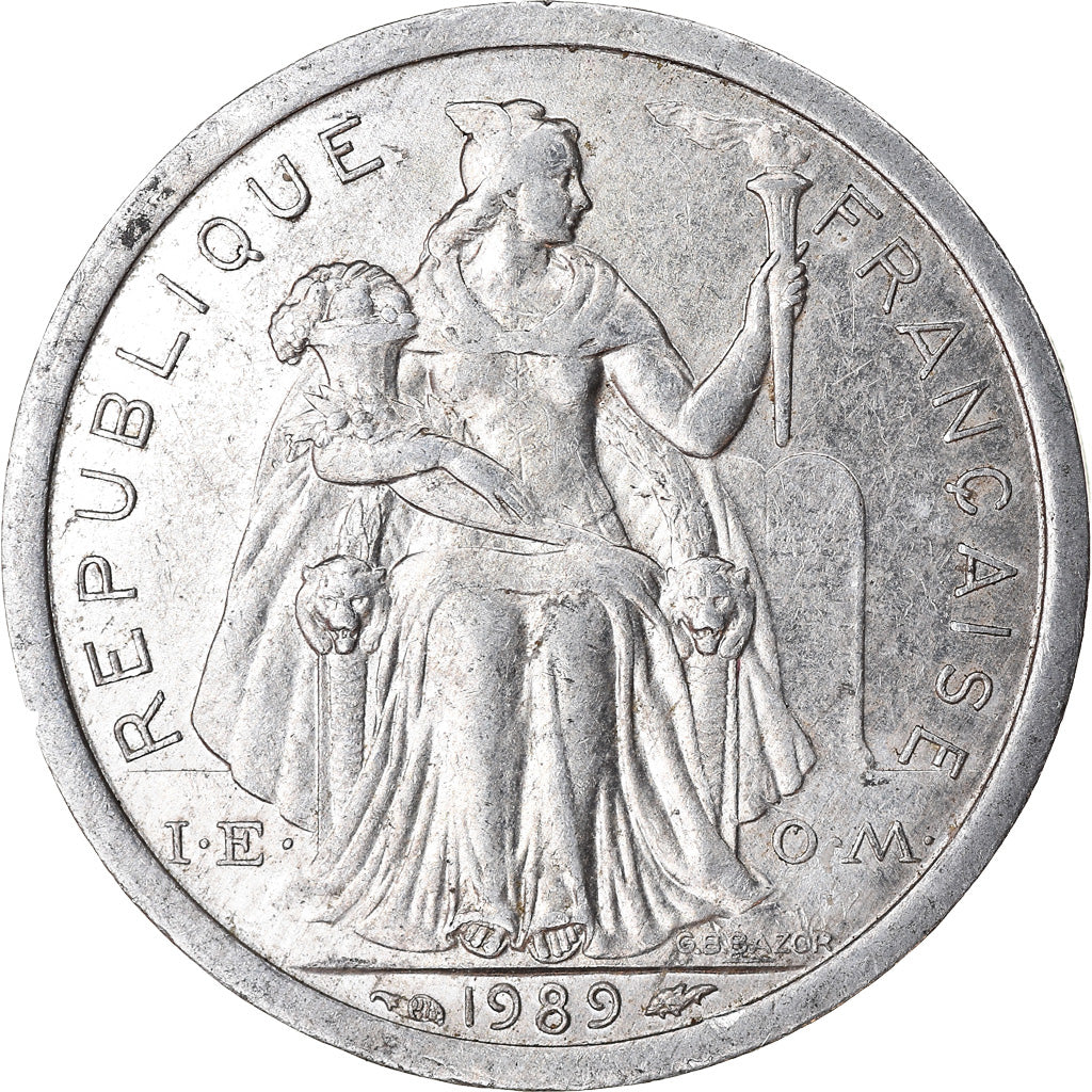 Moeda, Polinésia Francesa, Franc, 1989, Paris, EF(40-45), Alumínio, KM:11