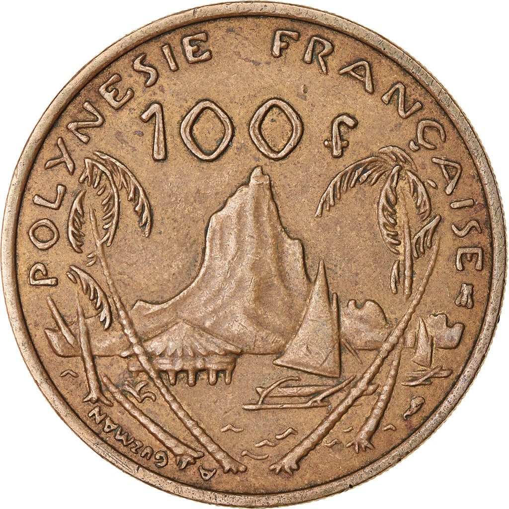 Moeda, Polinésia Francesa, 100 Francs, 1995, Paris, EF(40-45), Níquel-Bronze