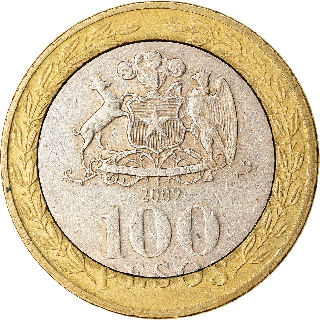 Coin, Chile, 100 Pesos, 2009, Santiago, EF(40-45), Bi-Metallic, KM:236
