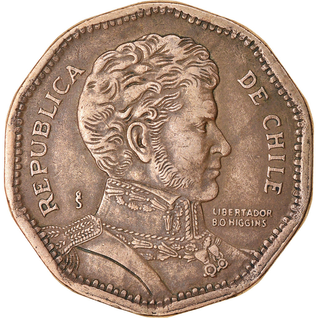 Moneda, Chile, 50 Pesos, 1992, Santiago, MBC, Aluminio - bronce, KM:219.2