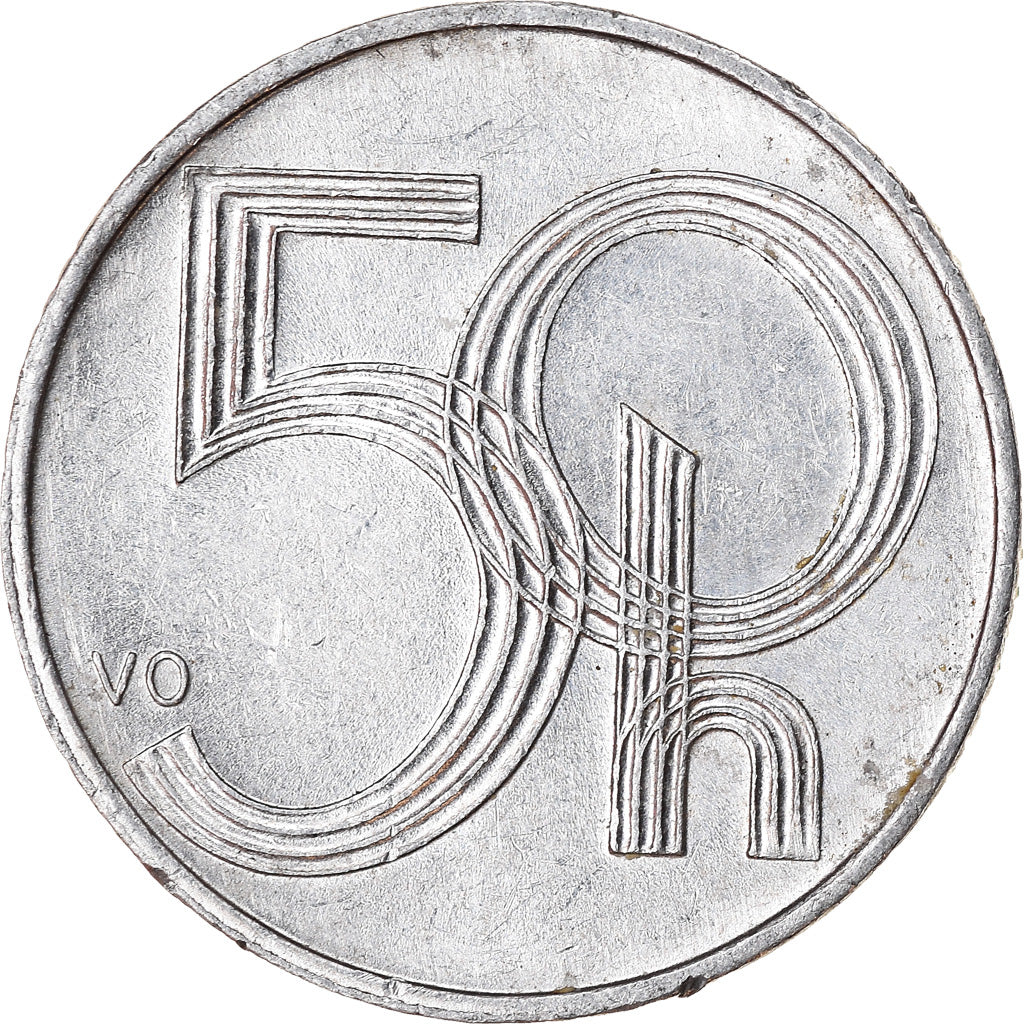 Münze, Tschechische Republik, 50 Haleru, 2001, SS, Aluminium, KM:3.1