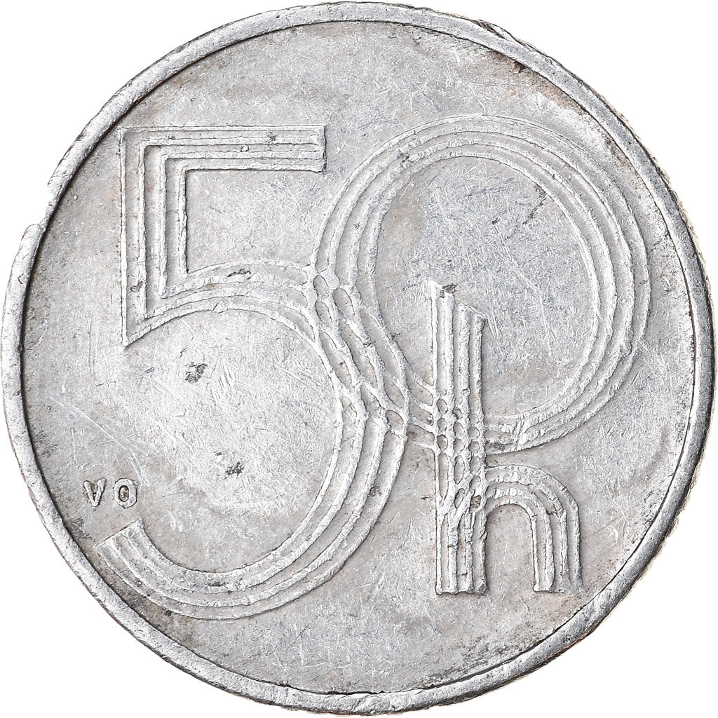 Moneta, Czechy, 50 Haleru, 1993, VF(30-35), Aluminium, KM:3.1