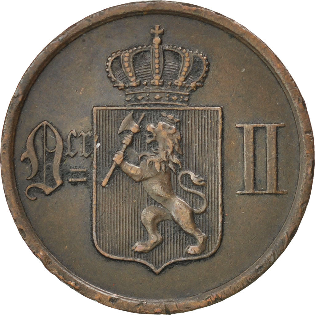 Norway, 2 Öre, 1893, KM #353, AU(50-53), Bronze, 21, 3.95