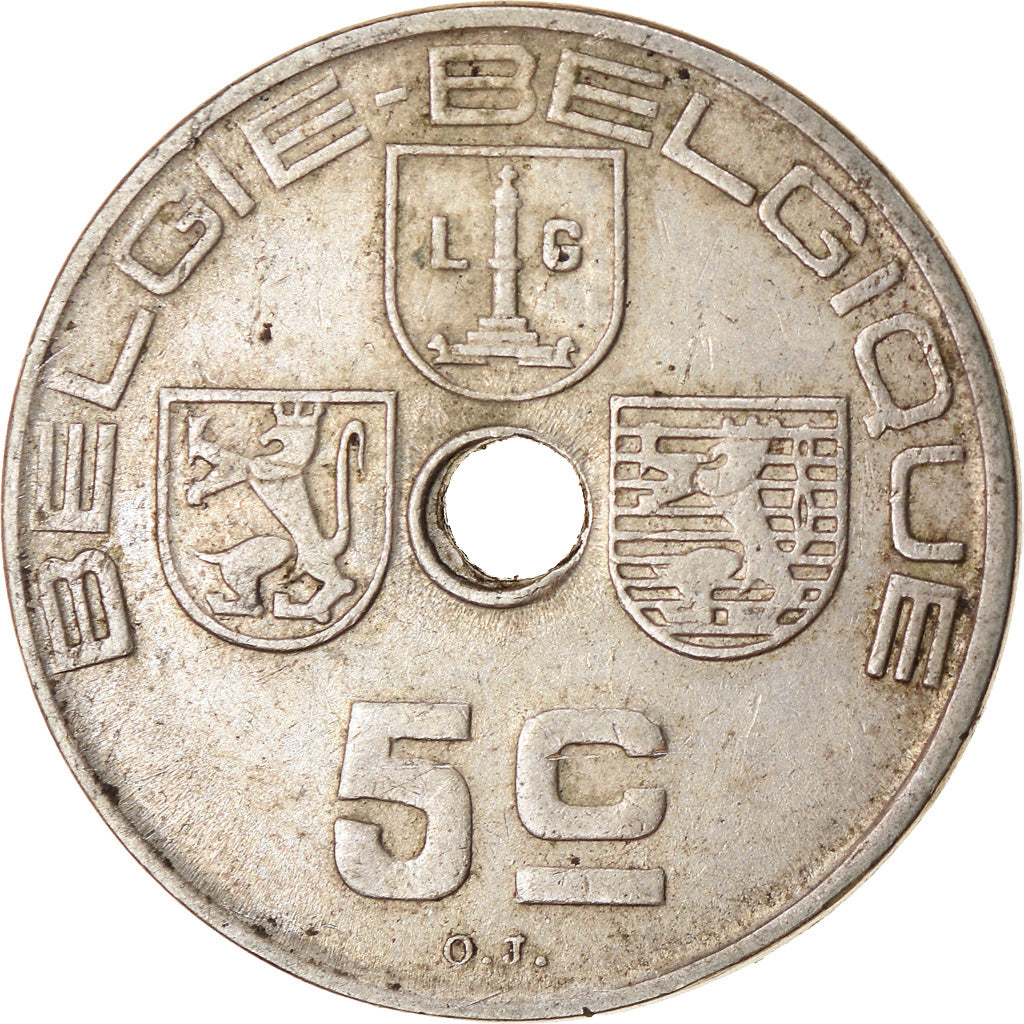 Coin, Belgium, 5 Centimes, 1939, EF(40-45), Nickel-brass, KM:111