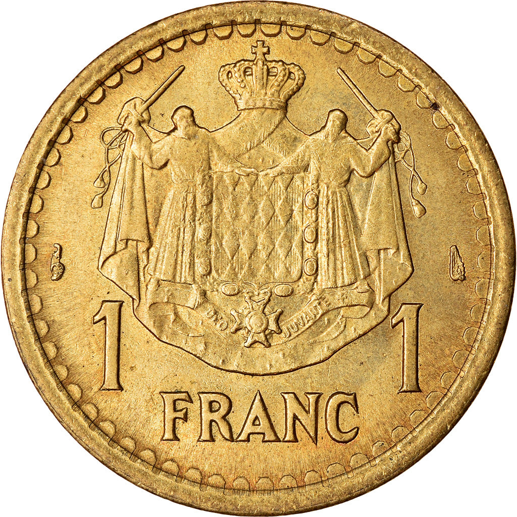 Moneta, Monaco, Louis II, Franc, 1943, Paris, BB, Alluminio, KM:120, Gadoury:132