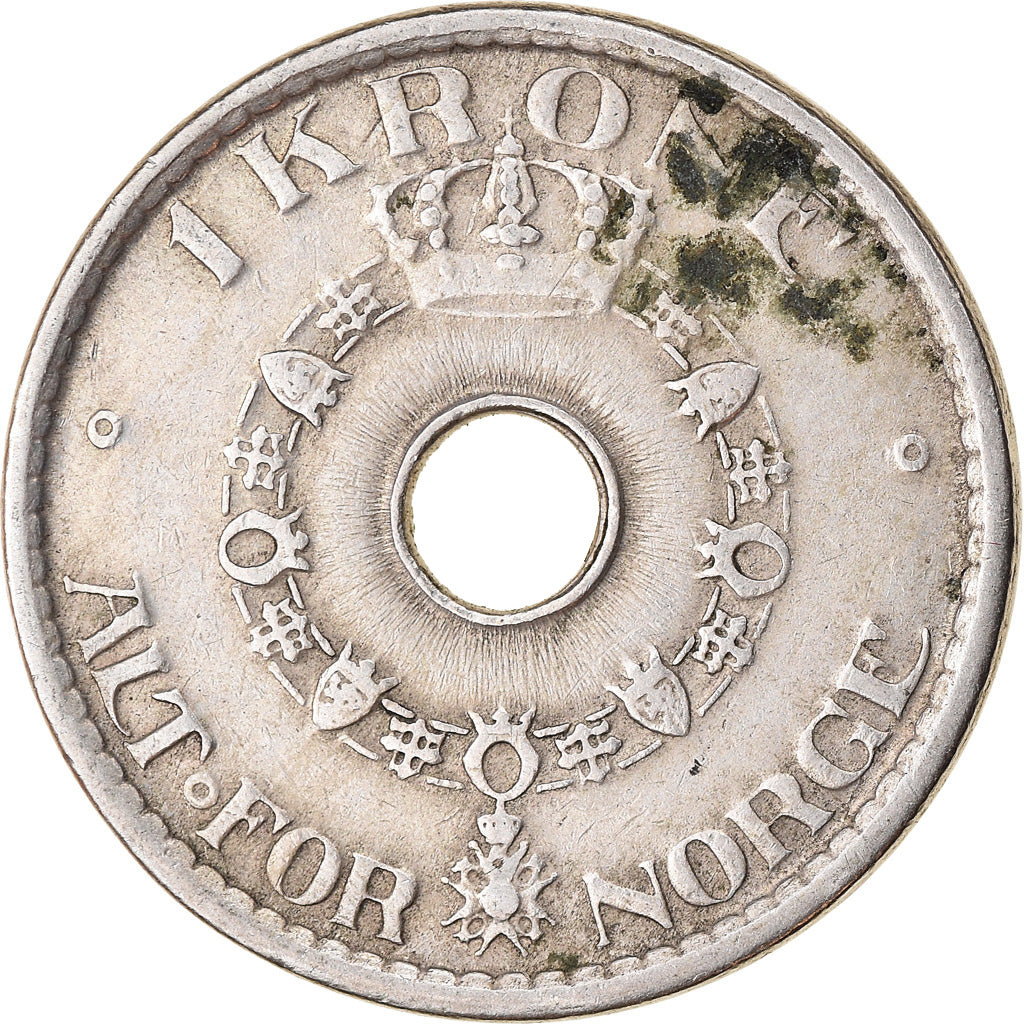 Coin, Norway, Haakon VII, Krone, 1951, VF(30-35), Copper-nickel, KM:385