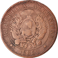 Coin, Argentina, 2 Centavos, 1885, EF(40-45), Bronze, KM:33