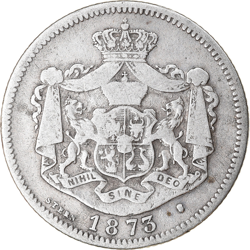 Coin, Romania, Carol I, Leu, 1873, EF(40-45), Silver, KM:10