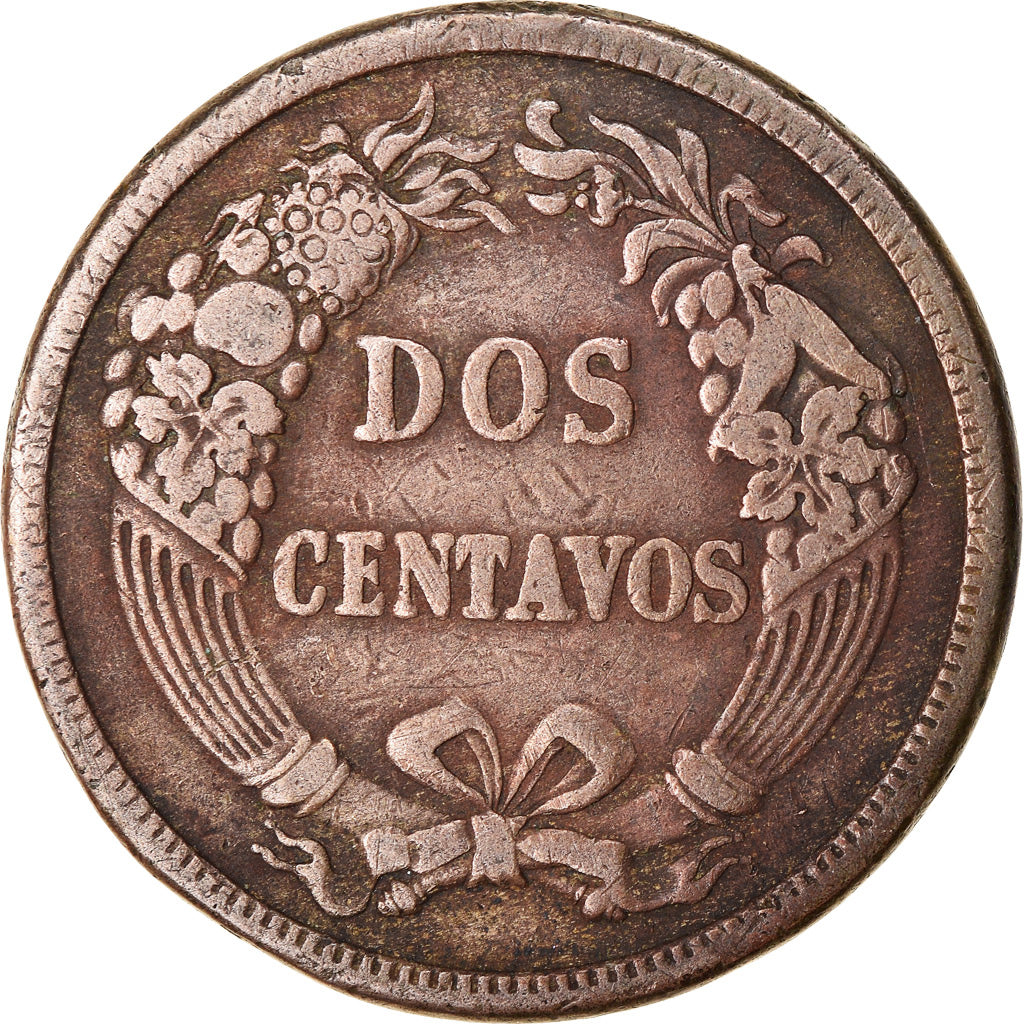 Moneda, Perú, SOUTH PERU, 2 Centavos, 1864, Lima, MBC, Cobre - níquel