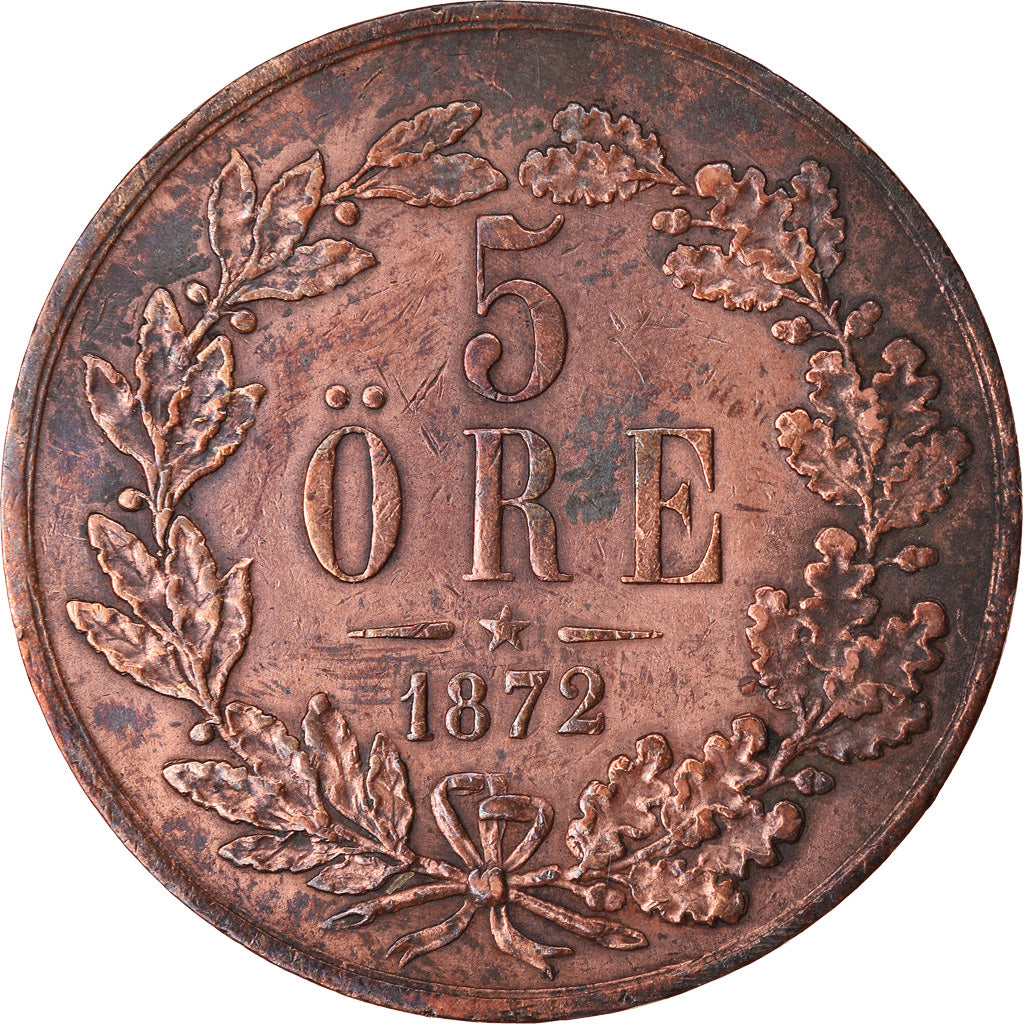 Coin, Sweden, Carl XV Adolf, 5 Öre, 1972, EF(40-45), Bronze, KM:707