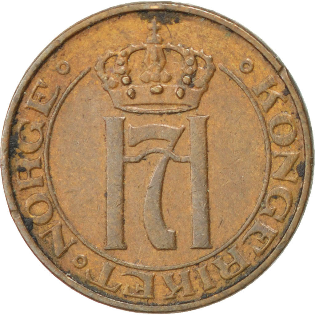 NORWAY, Ore, 1937, KM #367, AU(50-53), Bronze, 16, 1.96