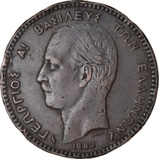 Coin, Greece, George I, 10 Lepta, 1882, EF(40-45), Copper, KM:55