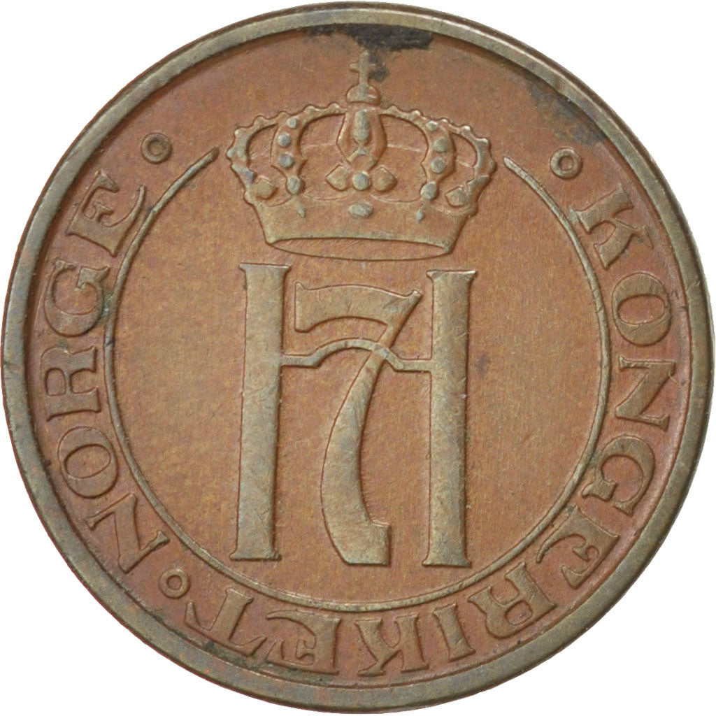 NORWAY, Ore, 1951, KM #367, AU(50-53), Bronze, 16, 2.01