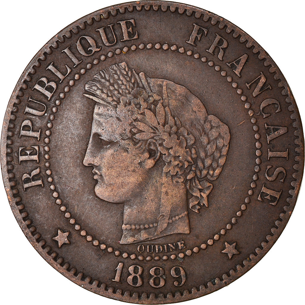 Coin, France, Cérès, 2 Centimes, 1889, Paris, EF(40-45), Bronze, KM:827.1