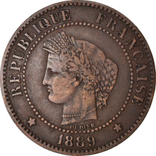 Coin, France, Cérès, 2 Centimes, 1889, Paris, EF(40-45), Bronze, KM:827.1