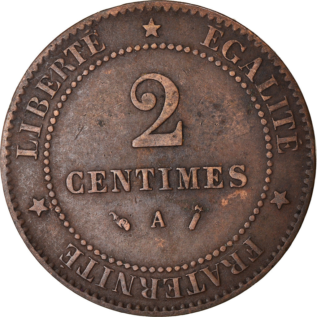 Coin, France, Cérès, 2 Centimes, 1889, Paris, EF(40-45), Bronze, KM:827.1