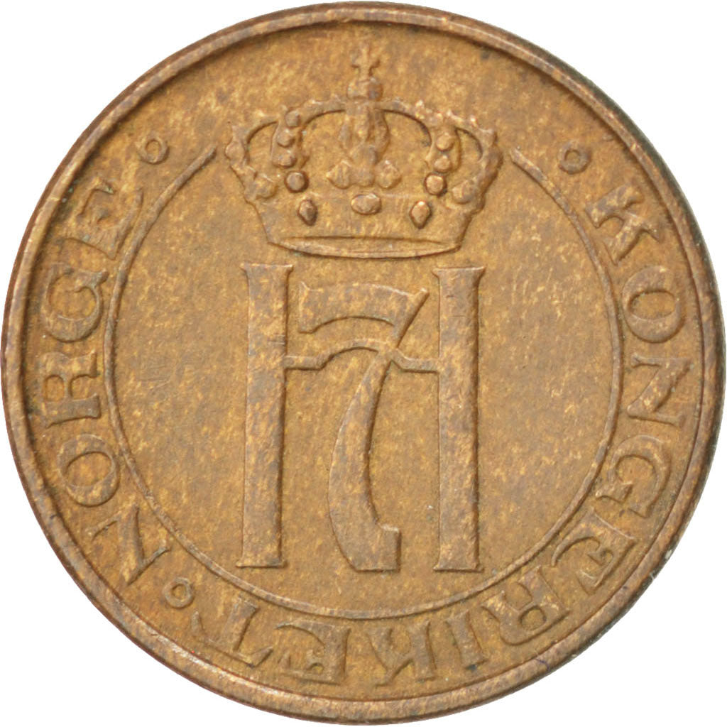 NORWAY, Ore, 1936, KM #367, AU(50-53), Bronze, 16, 1.99
