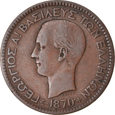 Monnaie, Grèce, George I, 10 Lepta, 1870, Strassburg, TTB, Cuivre, KM:43