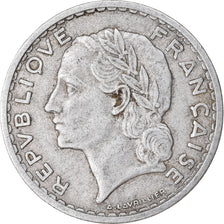 Moneta, Francja, Lavrillier, 5 Francs, 1952, Paris, EF(40-45), Aluminium