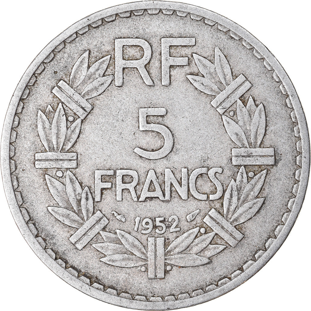 Moneta, Francja, Lavrillier, 5 Francs, 1952, Paris, EF(40-45), Aluminium