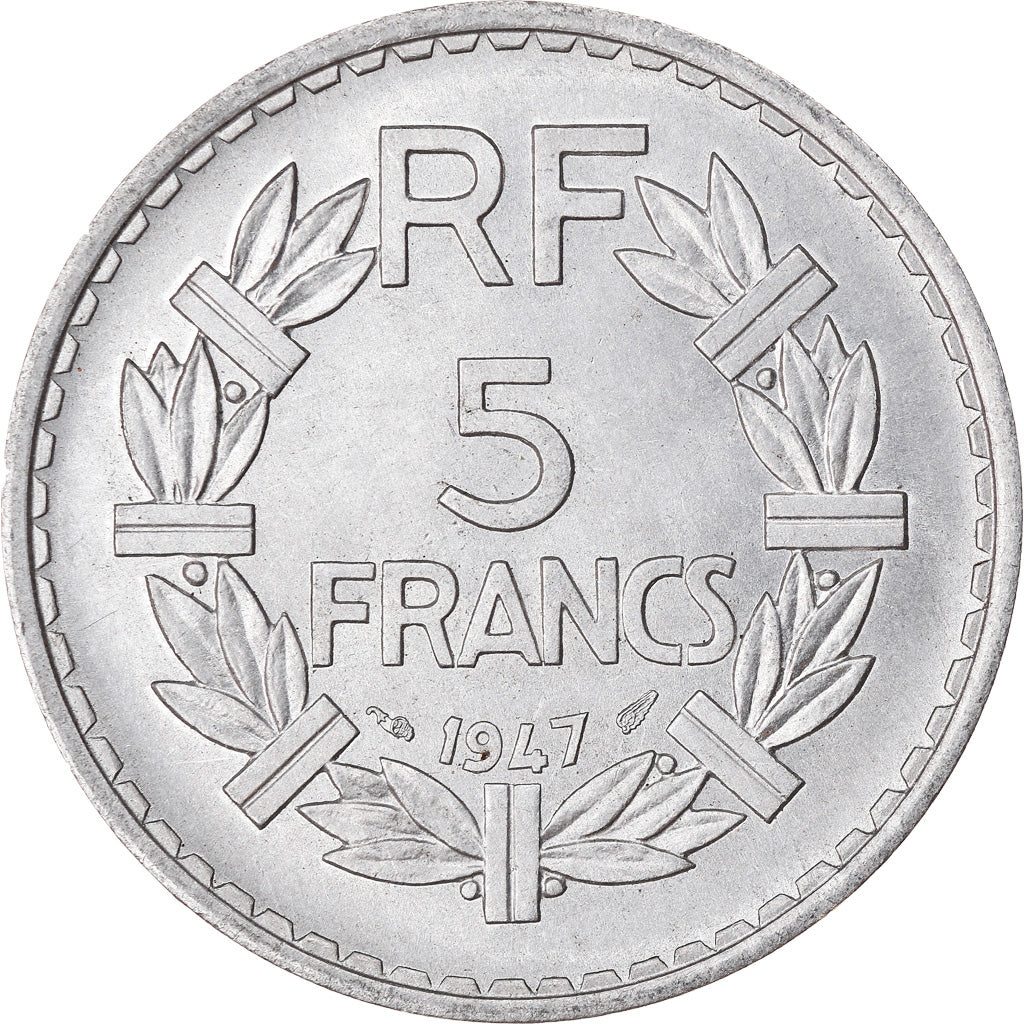 Coin, France, Lavrillier, 5 Francs, 1947, Paris, EF(40-45), Aluminum, KM:888b.1
