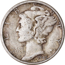 Coin, United States, Mercury Dime, Dime, 1945, U.S. Mint, Denver, VF(30-35)