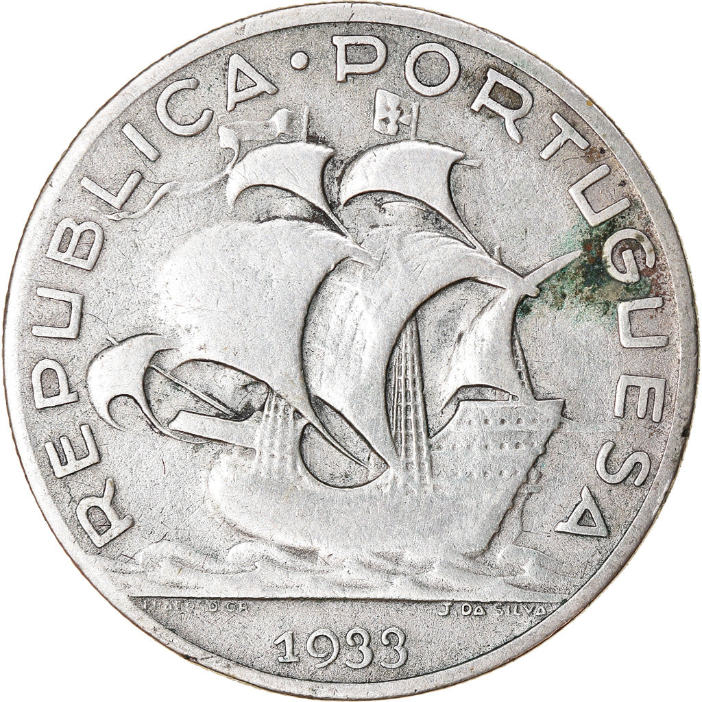 Coin, Portugal, 5 Escudos, 1933, EF(40-45), Silver, KM:581