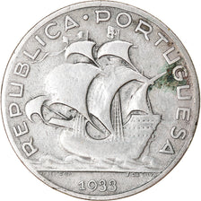 Coin, Portugal, 5 Escudos, 1933, EF(40-45), Silver, KM:581