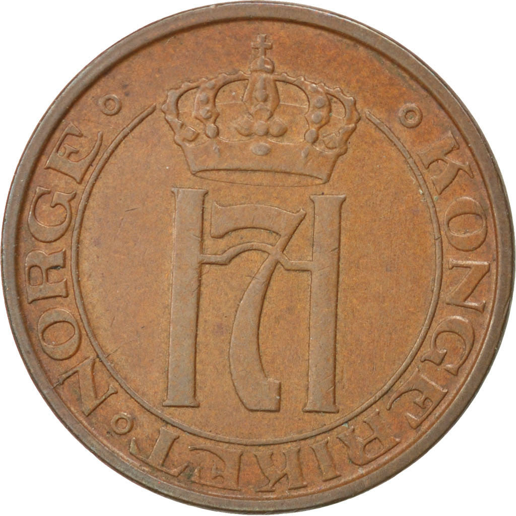 NORWAY, 2 Ore, 1940, KM #371, EF(40-45), Bronze, 21, 4.01