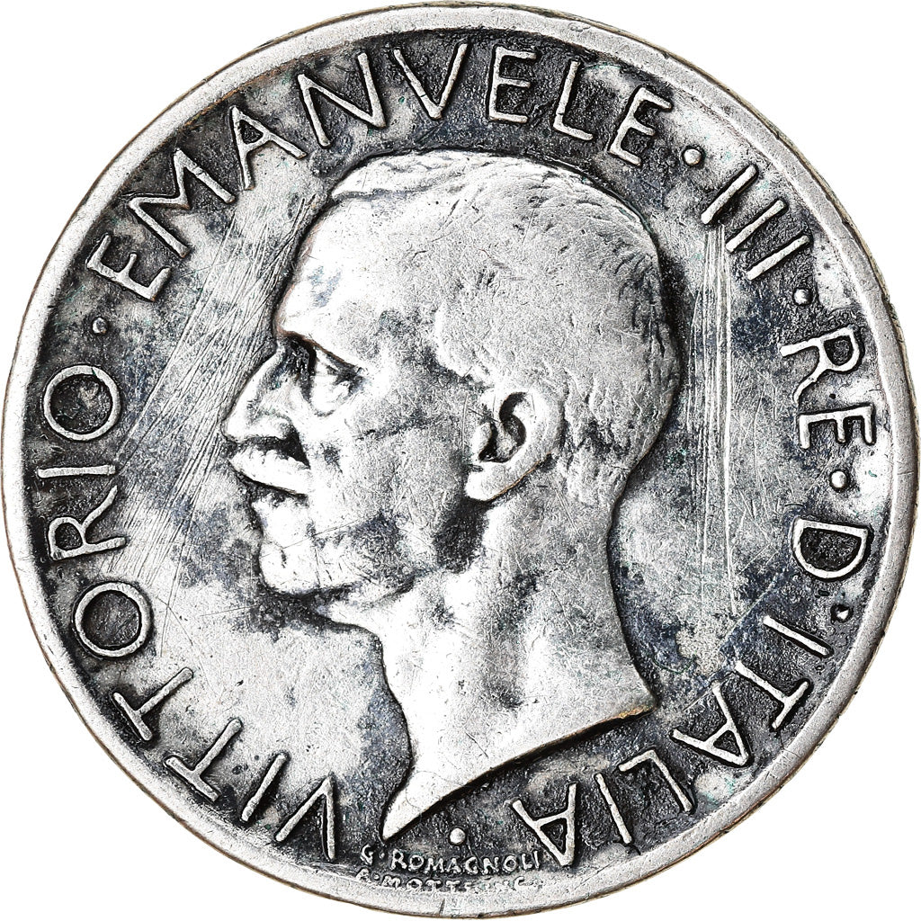 Munten, Italië, Vittorio Emanuele III, 5 Lire, 1927, Rome, FR+, Zilver, KM:67.1