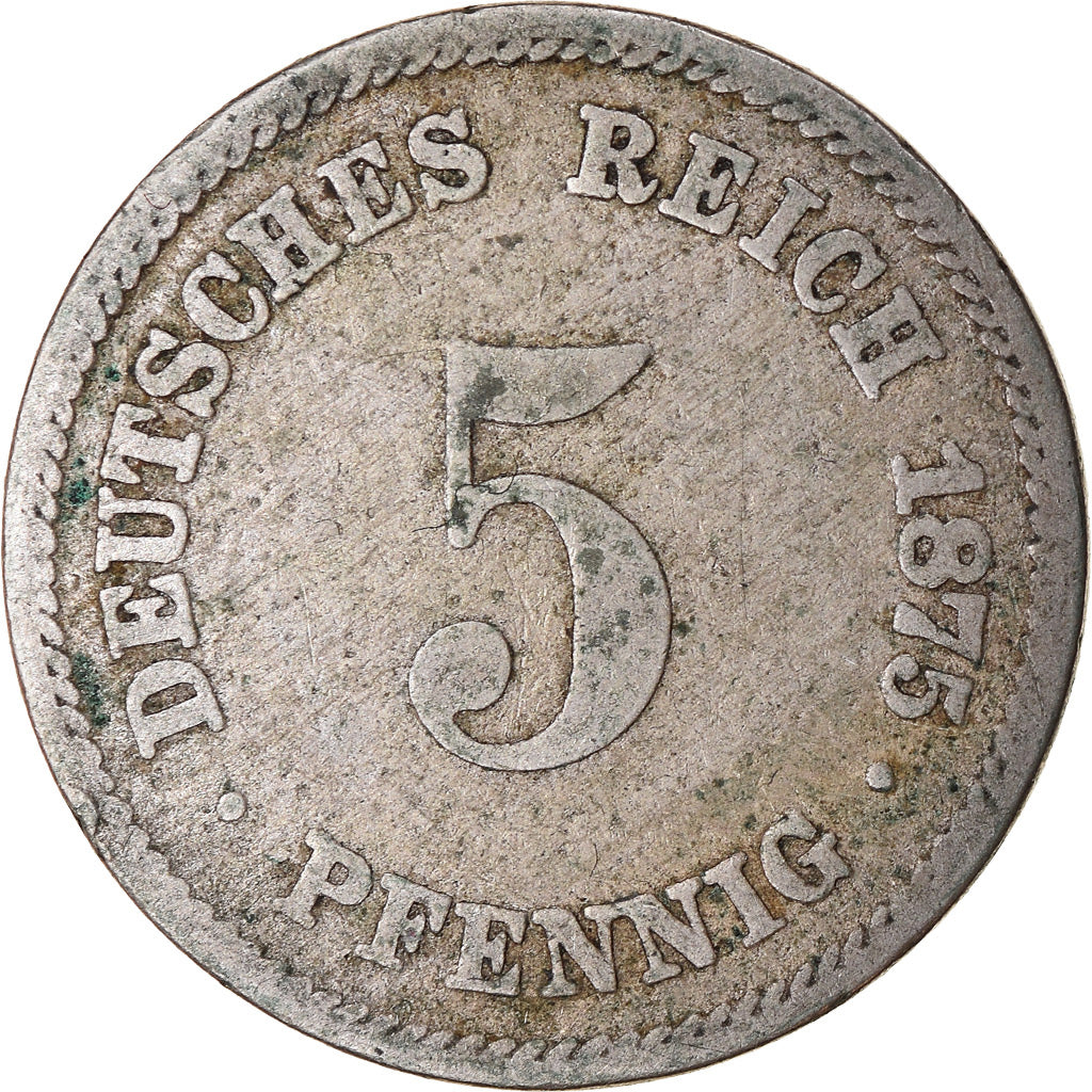 Coin, GERMANY - EMPIRE, Wilhelm I, 5 Pfennig, 1875, Berlin, VF(30-35)