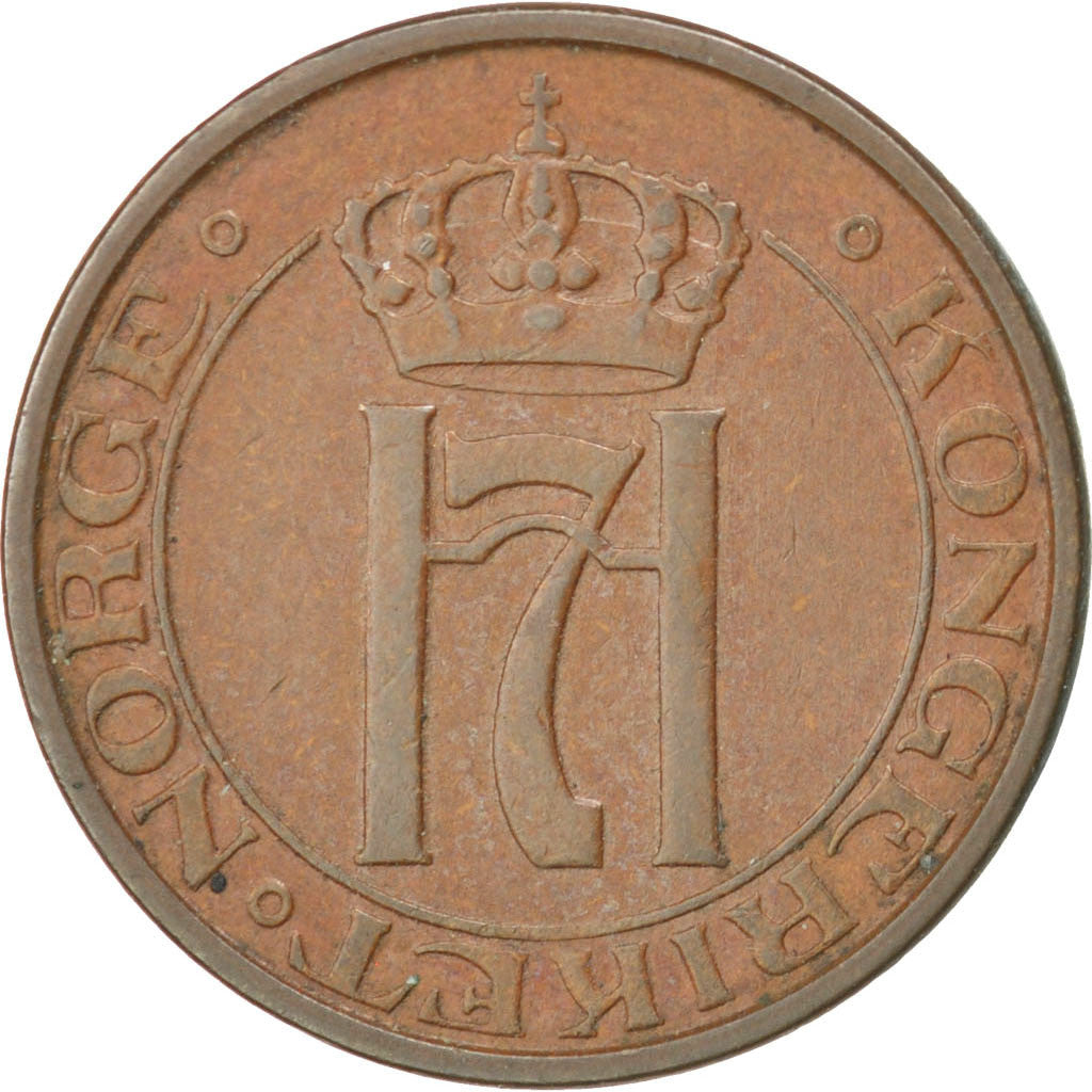 NORWAY, 2 Ore, 1951, KM #371, EF(40-45), Bronze, 21, 4.00